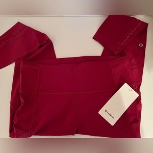 NWT Lululemon Fast and free HR 7/8 tight red size 10
